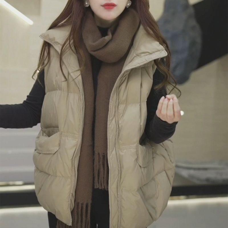 反季宽松大码短款加厚马甲女春秋韩版新款冬季女士马夹外套背心