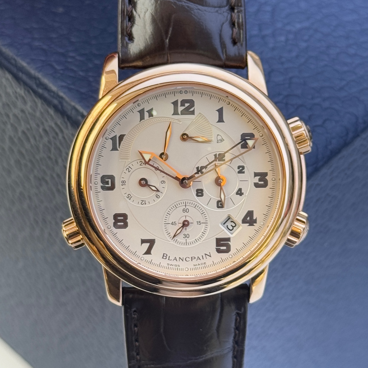 95新 Blancpain 领袖系列18k玫瑰金表径40毫米2041-3642M-53B单表