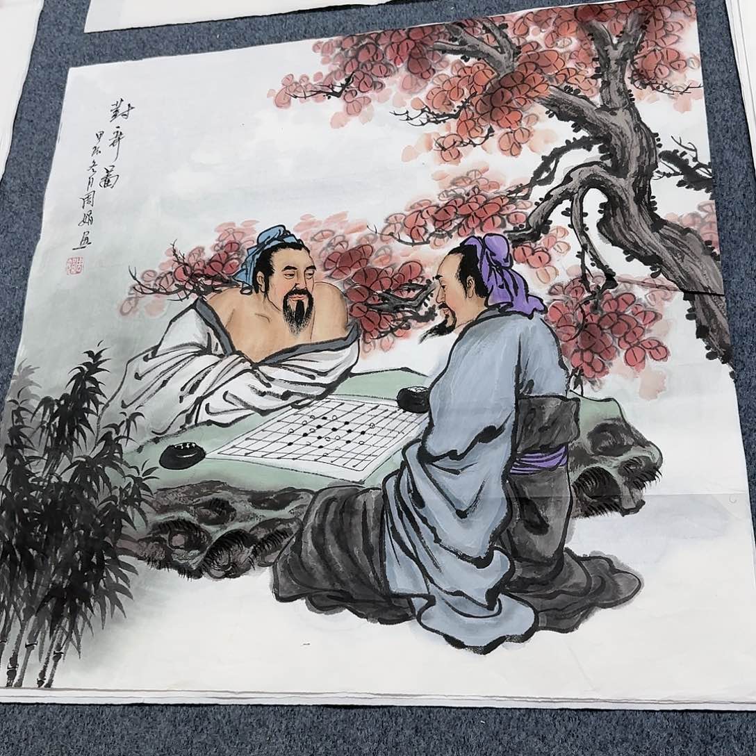 国画尺寸70X70手绘作品