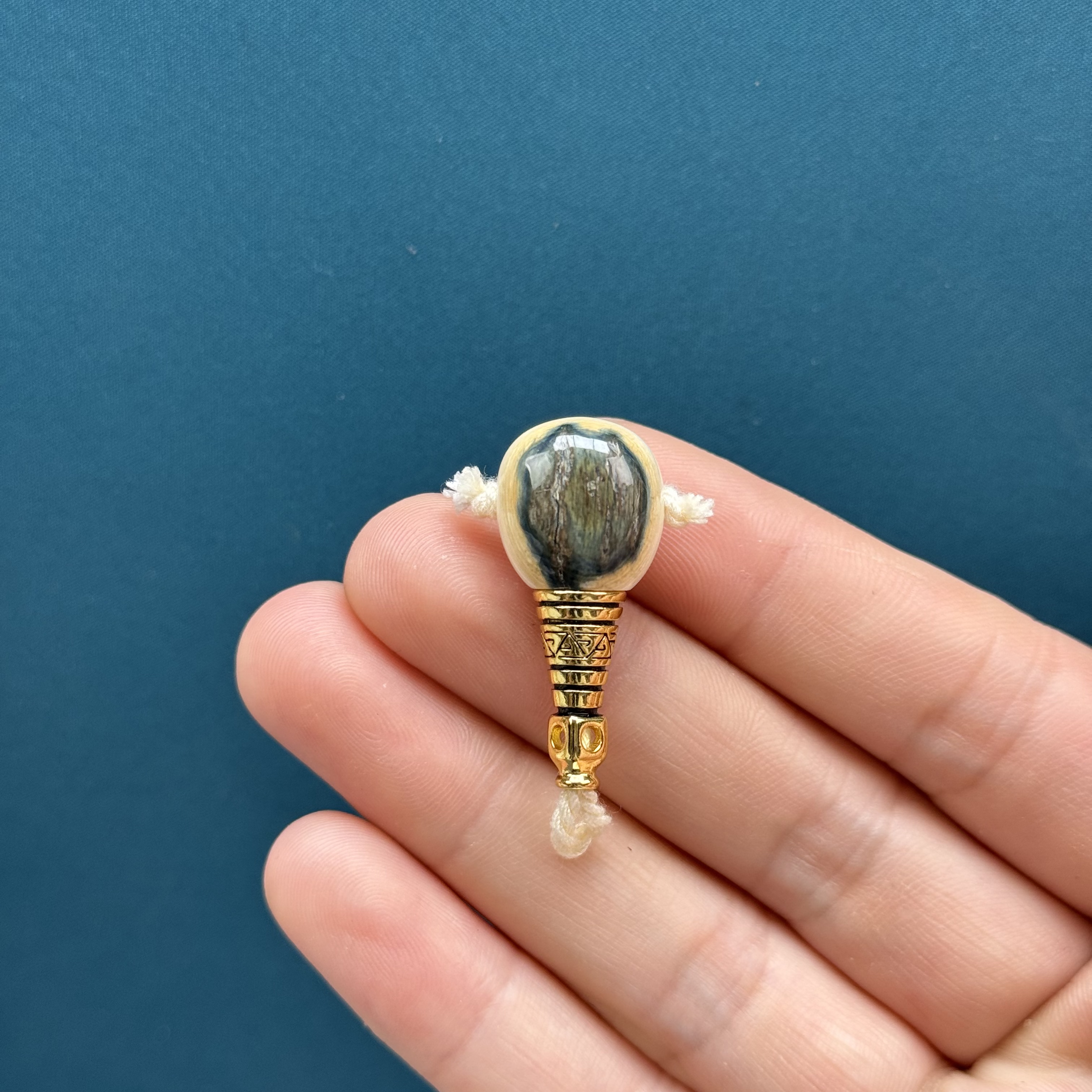 D7507天然猛犸牙 带皮三通13.6*30.5mm支持鉴定 假一罚四