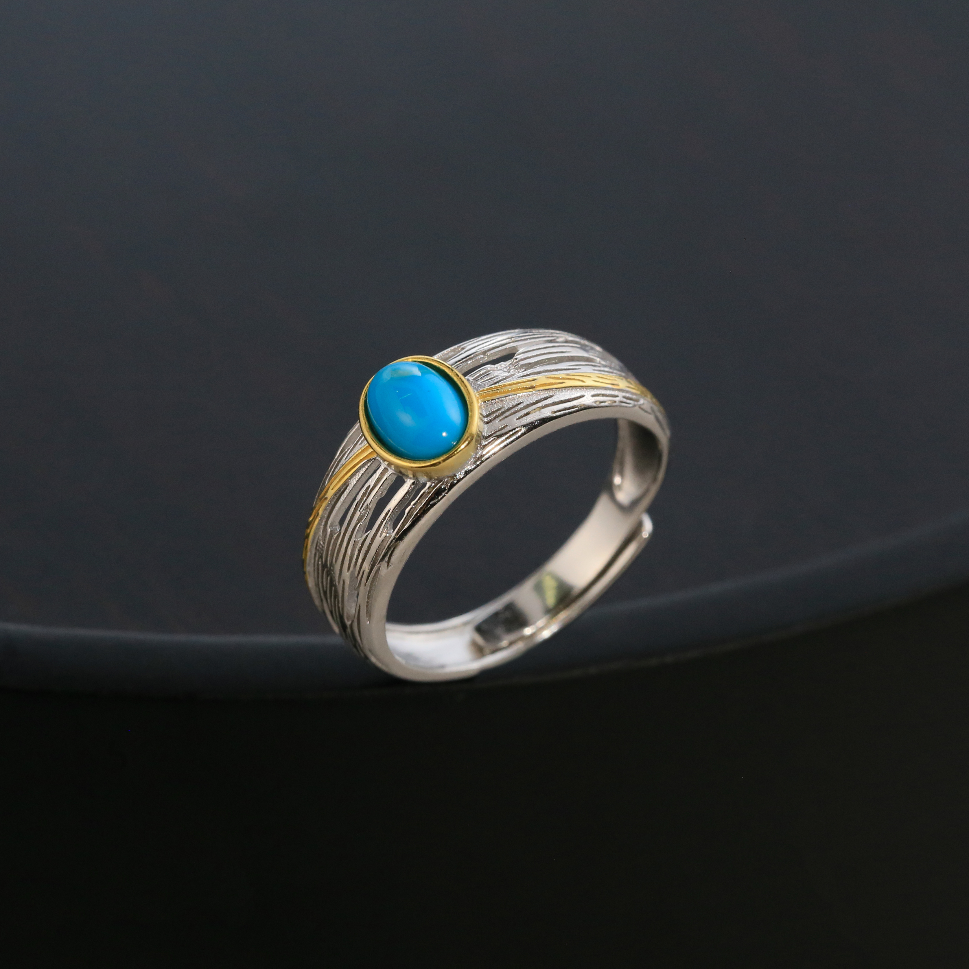 【闫闫专属】安曼博S925睡美人双色旦面戒指5*7mm XZ0154BZ