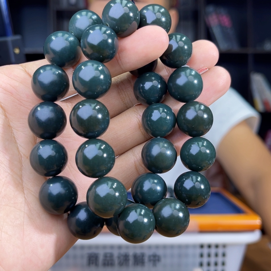 手串未镶嵌和田玉纯天然新疆塔县后八矿沙枣青特细16多样性发其一