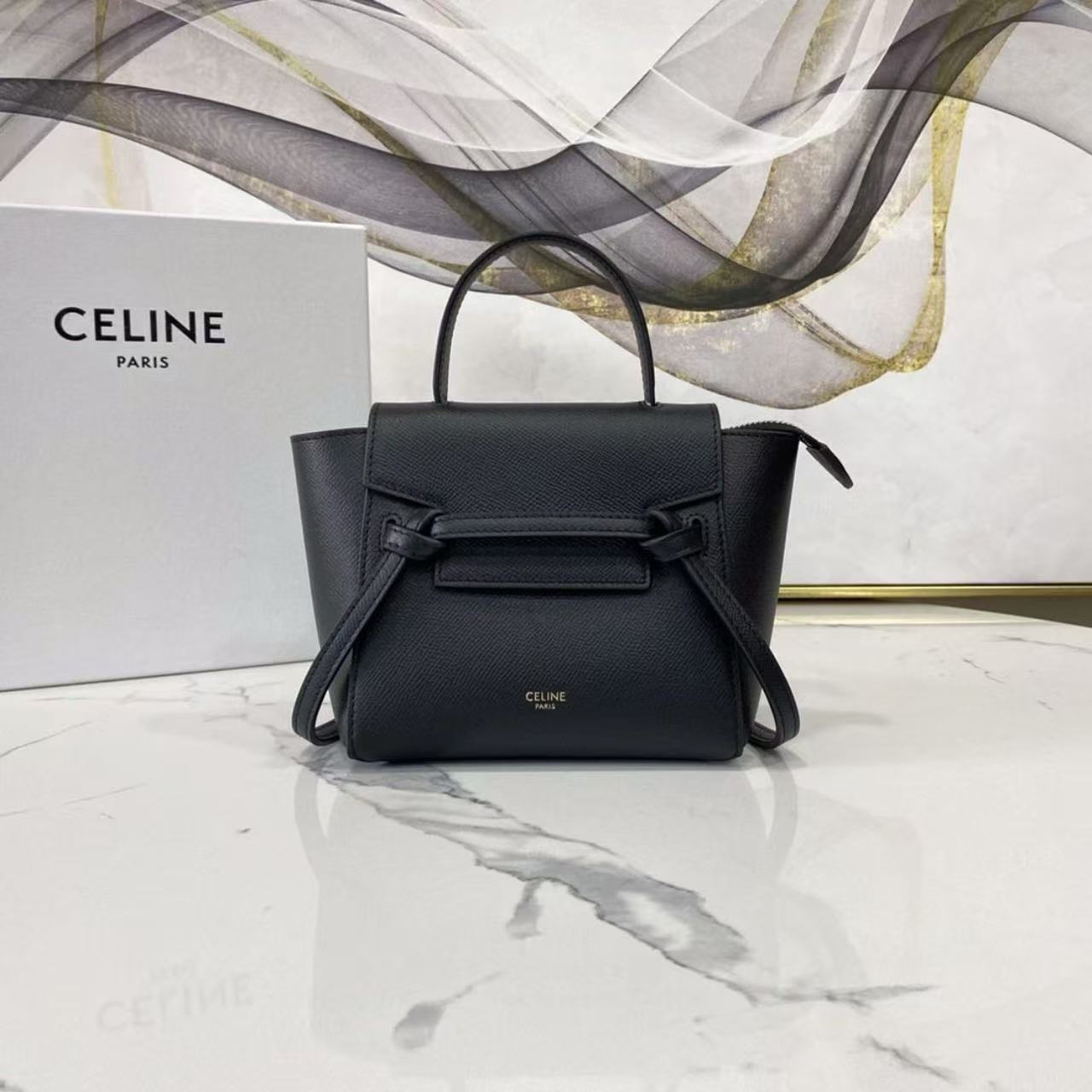 99新 Celine/思琳 瑟琳黑金鲶鱼迷你 25080116-02