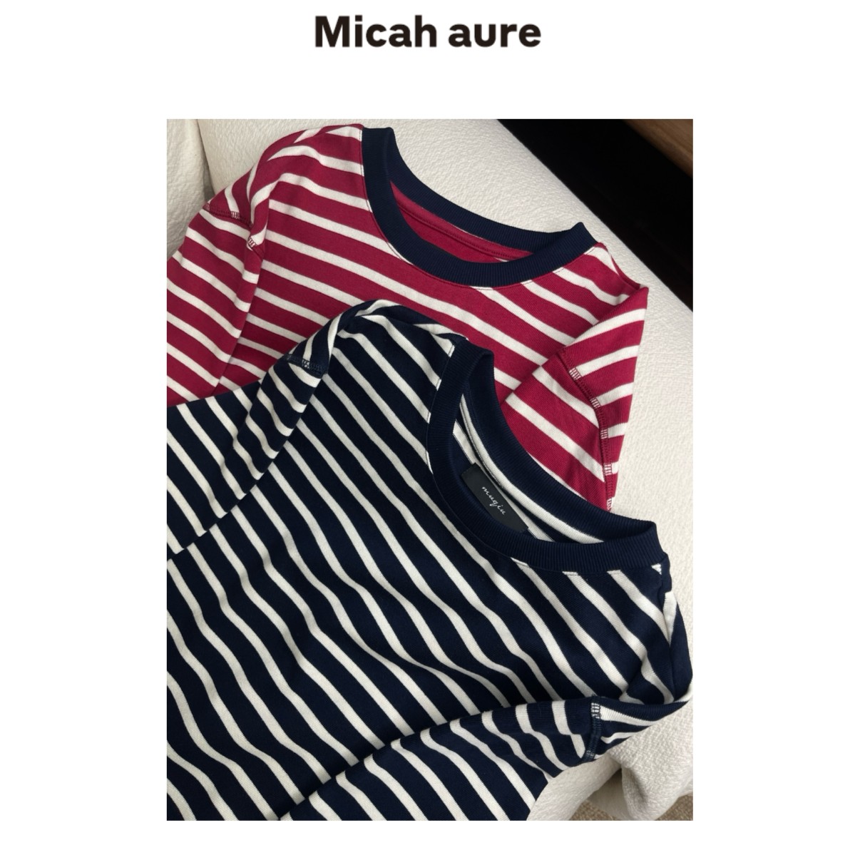Micah  aure 「条纹控」～纯棉双纱百搭长袖T