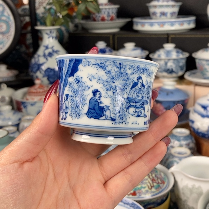 杯折葵非器竹林七贤马蹄杯