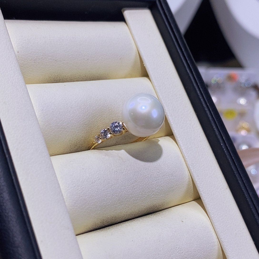 淡水珍珠戒指银S925镶嵌