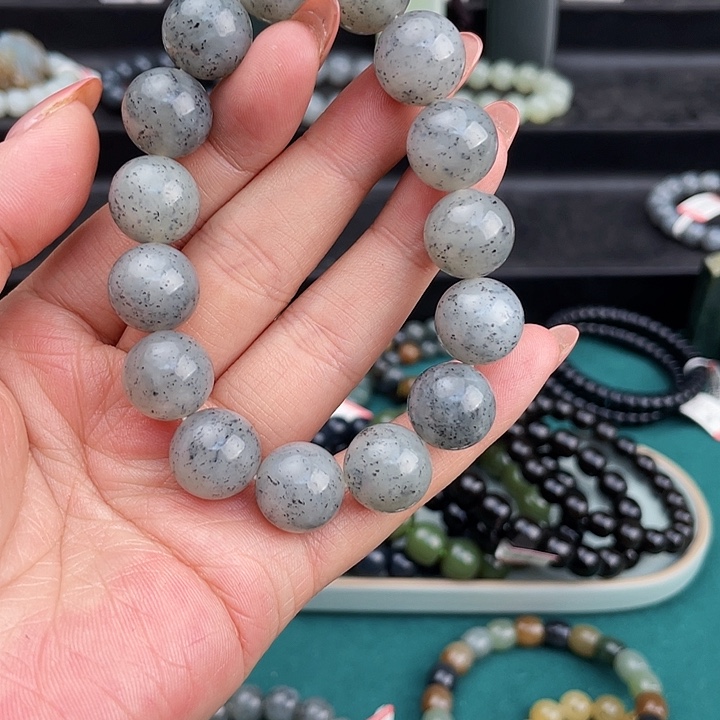 和田玉未镶嵌手链新疆喀拉喀什河青花卡14