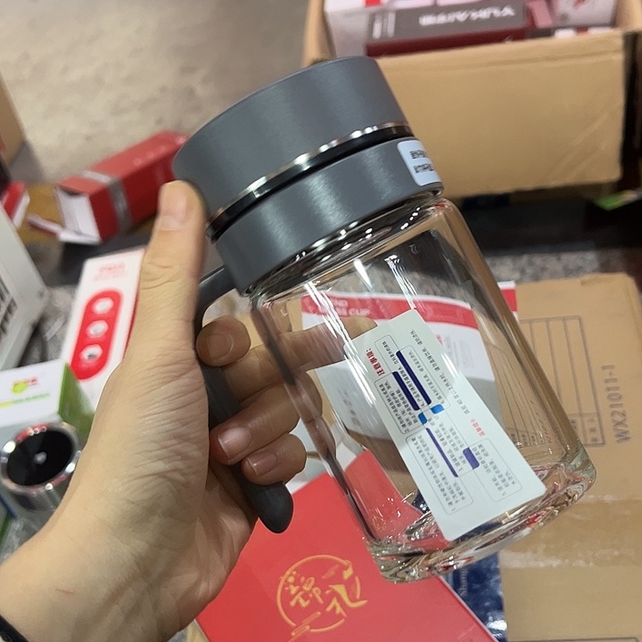 厚耀单层烫手玻璃杯510510灰色端杯微瑕