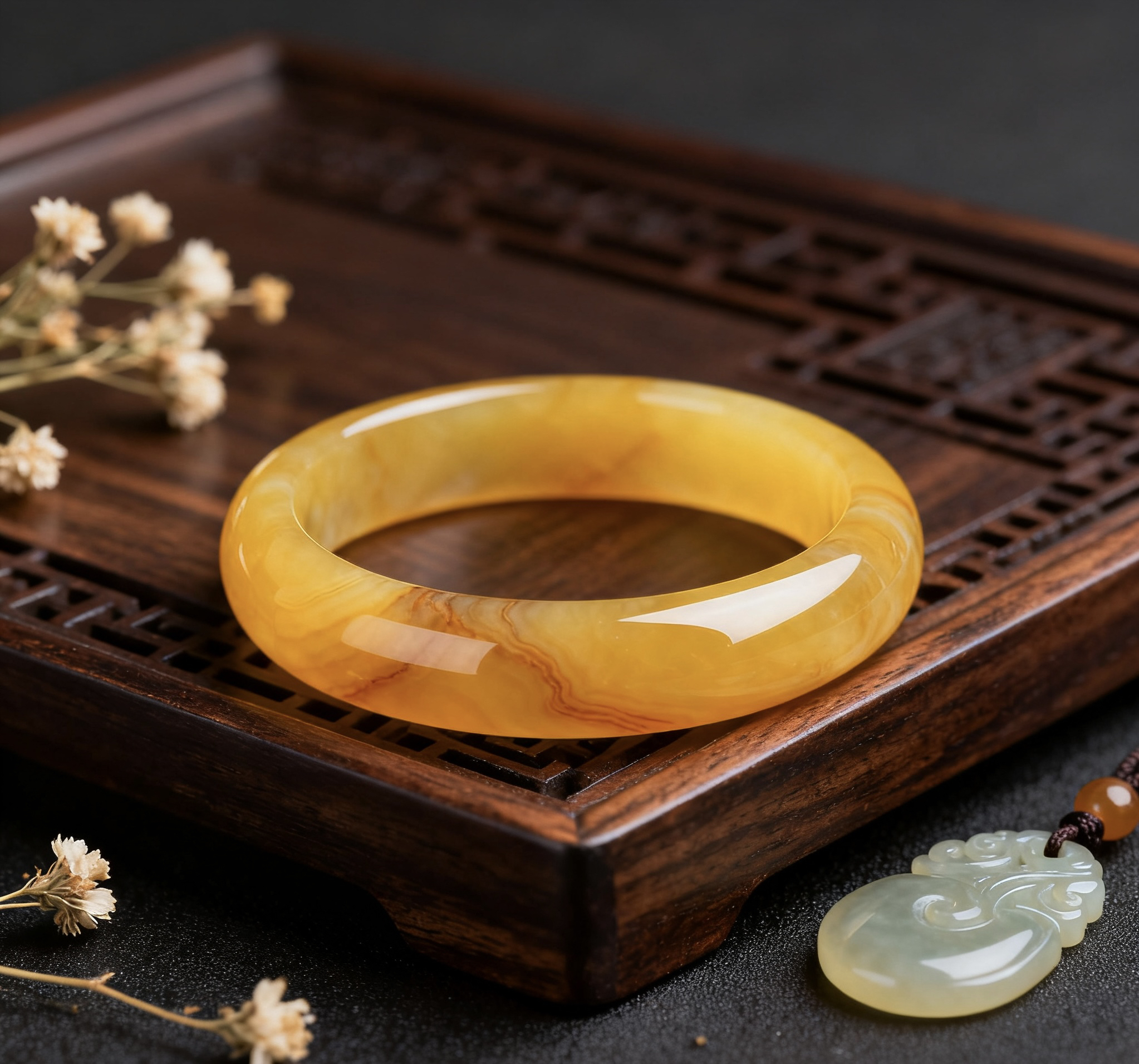 【国风韵味】精品黄龙玉手镯 独特纹理 源头直供保真（直播链接勿拍）