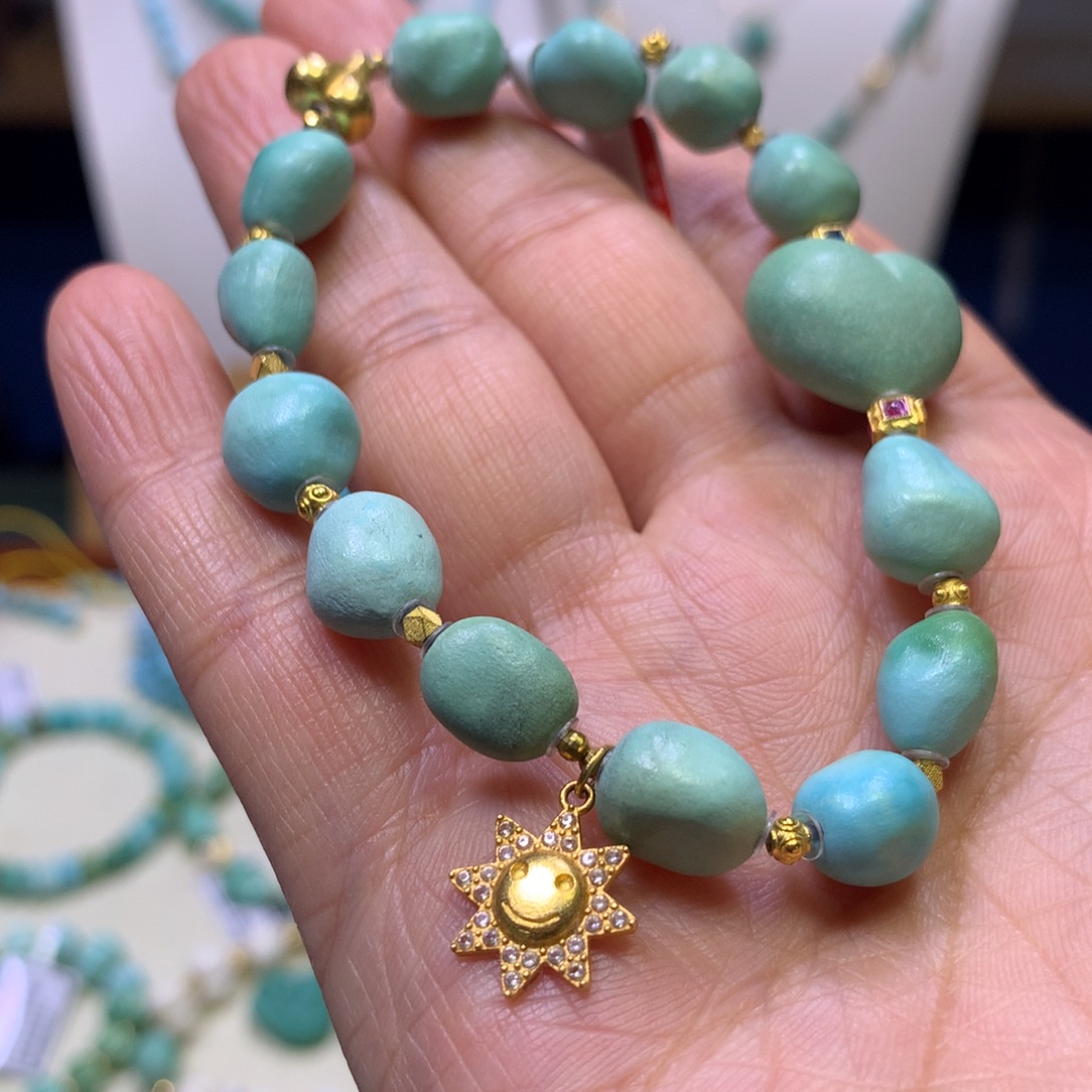 绿松石18K金镶嵌单圈