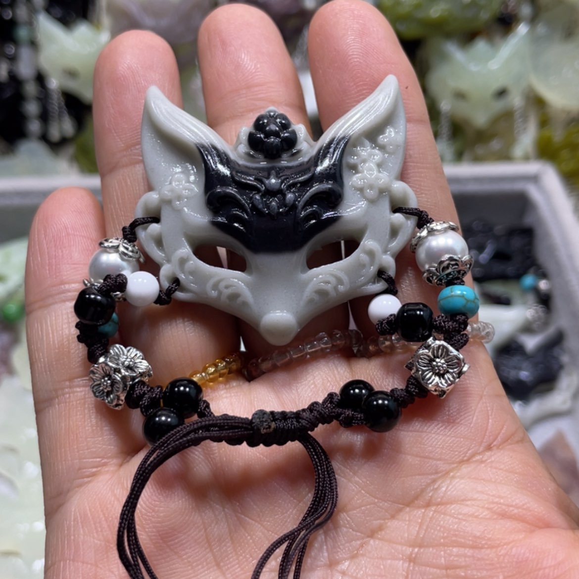 【闪购商品】岫玉颈饰未镶嵌10手牌