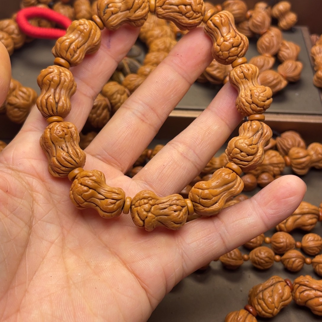 手***道桃核手串龙纹桃核19