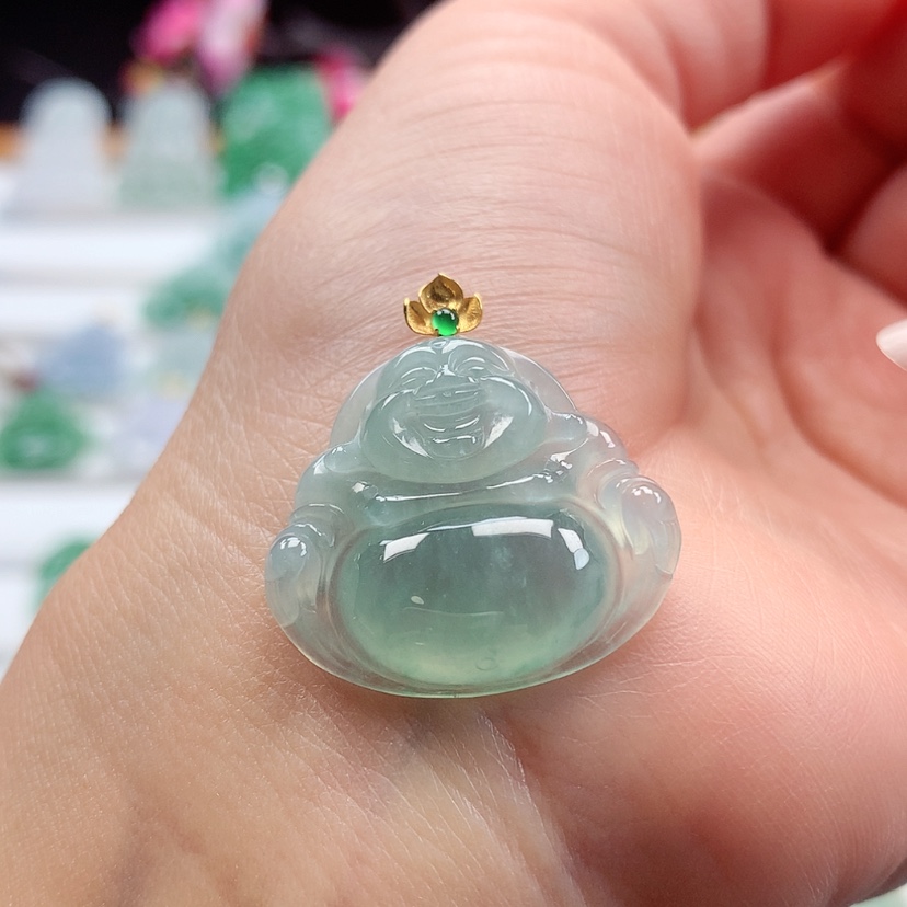 【闪购商品】翡翠吊坠(赠链)18K金镶嵌