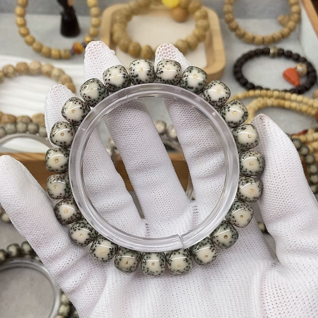 星月菩提手串风**程10青花大眼