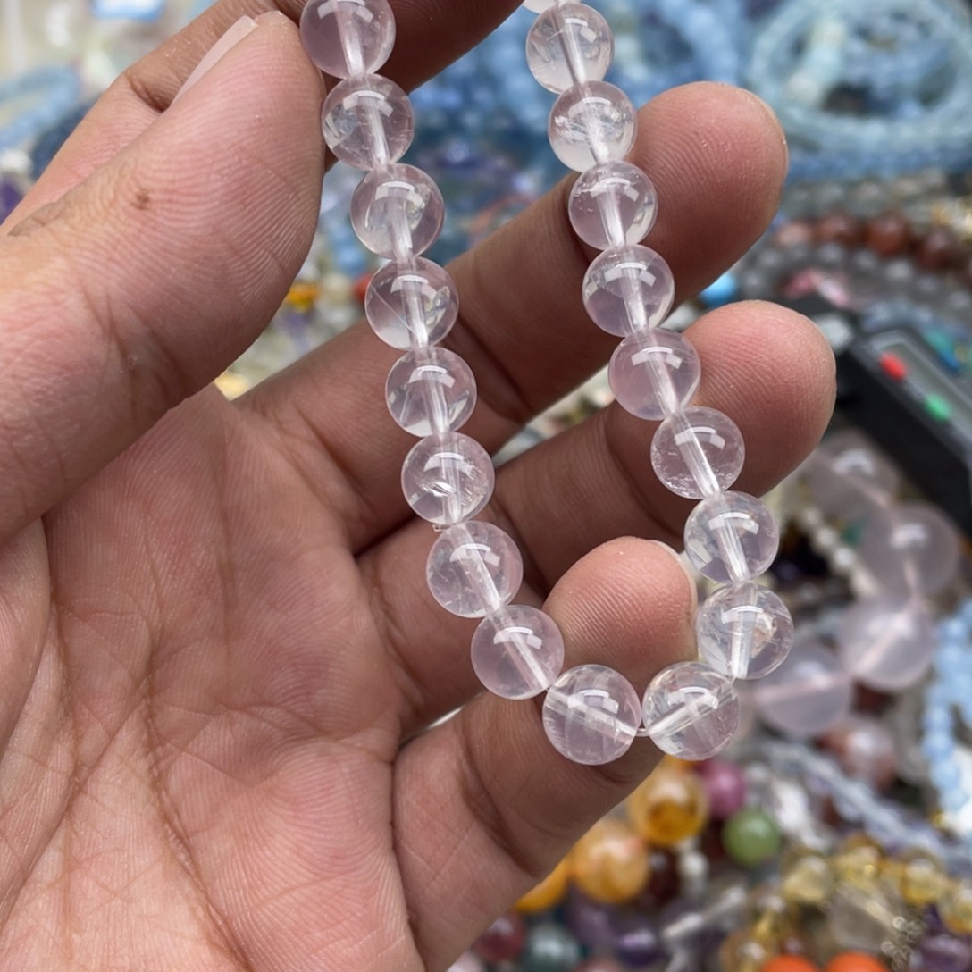 银S925镶嵌手链烟晶