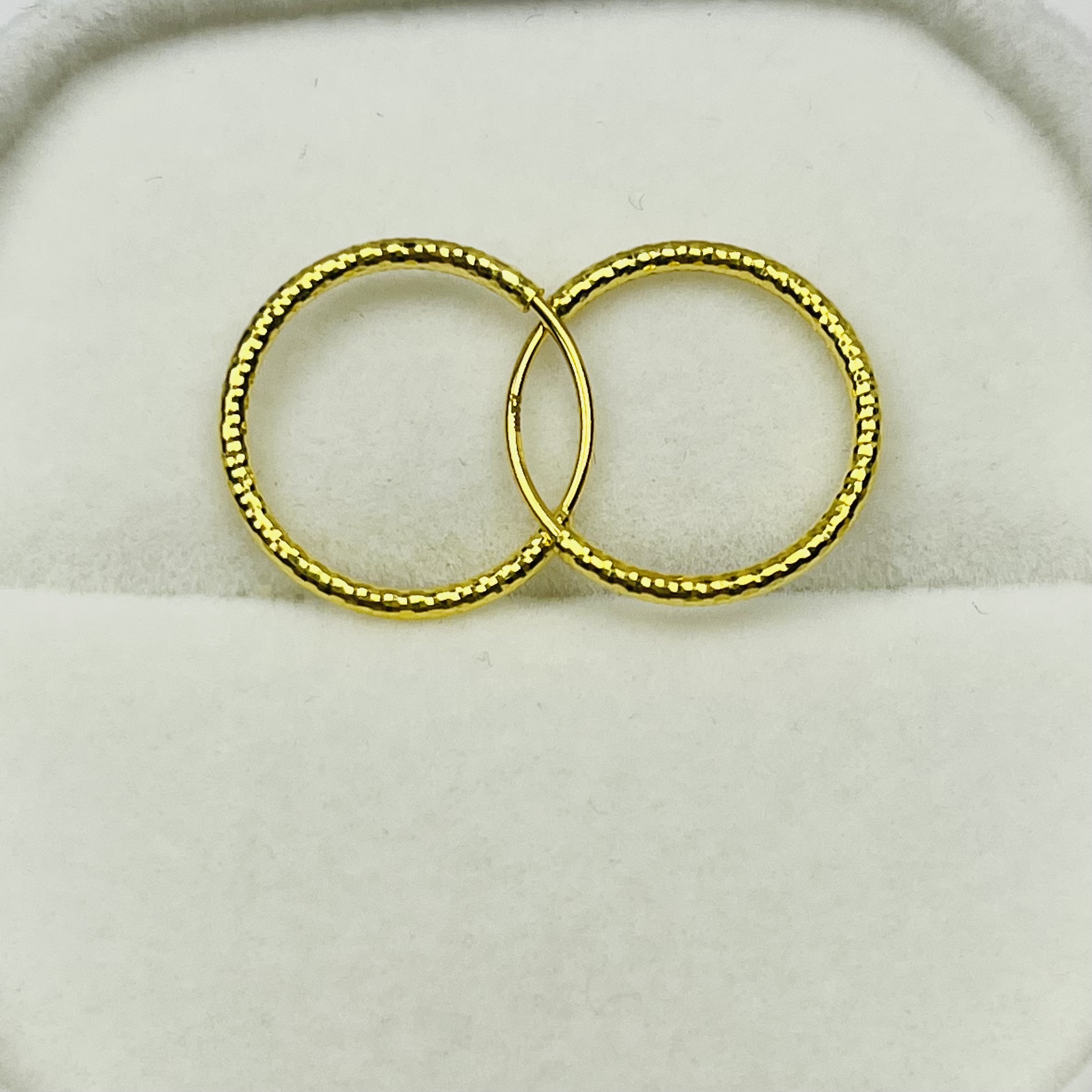 年终狂欢季  足金999 15/18碎冰冰素圈黄金耳圈 气质送礼