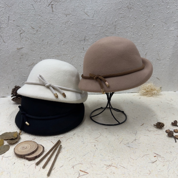 【经典公主帽】法式赫本风蝴蝶结羊毛公主帽优雅显脸小秋冬新款百搭