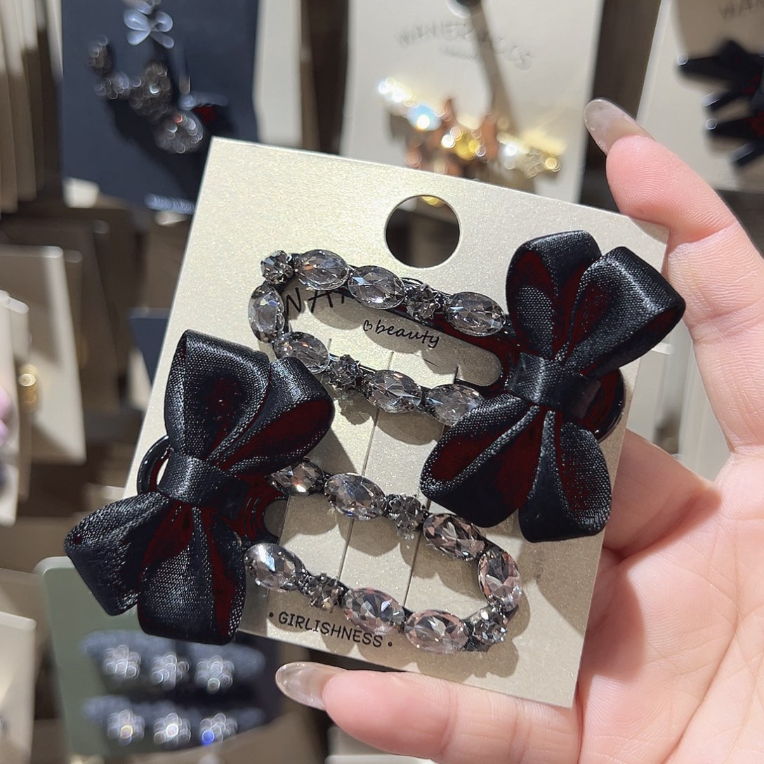 非金属黑色蝴蝶结钻鸭夹