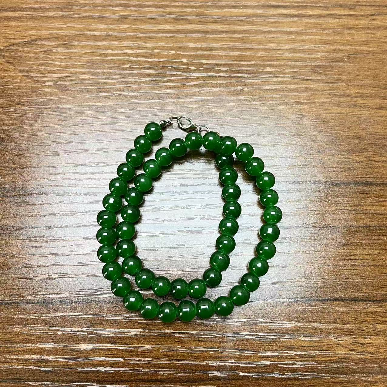 和田玉碧玉豪华大气项链