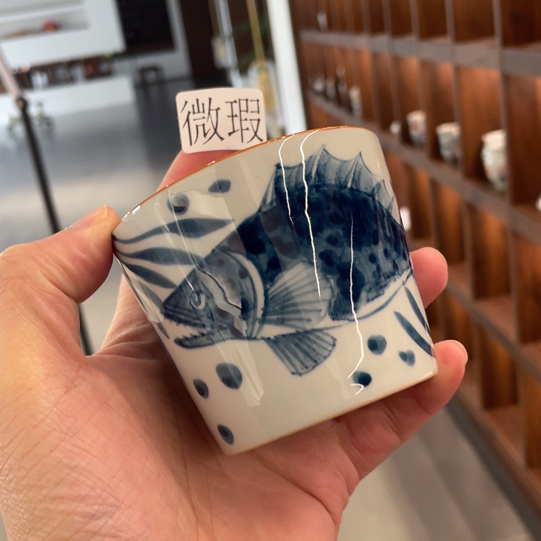 釉下手绘茶具微瑕