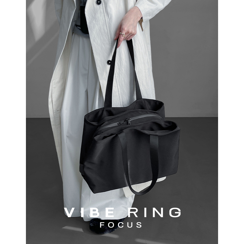 VibeRing怒荐！日本尼龙布通勤托特包女大容量多隔层电脑包妈咪包