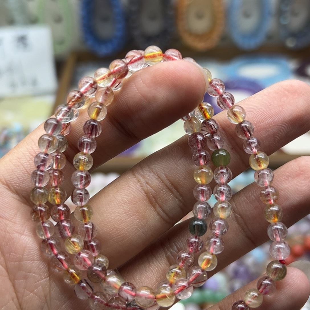 手链水晶未镶嵌金发晶三圈