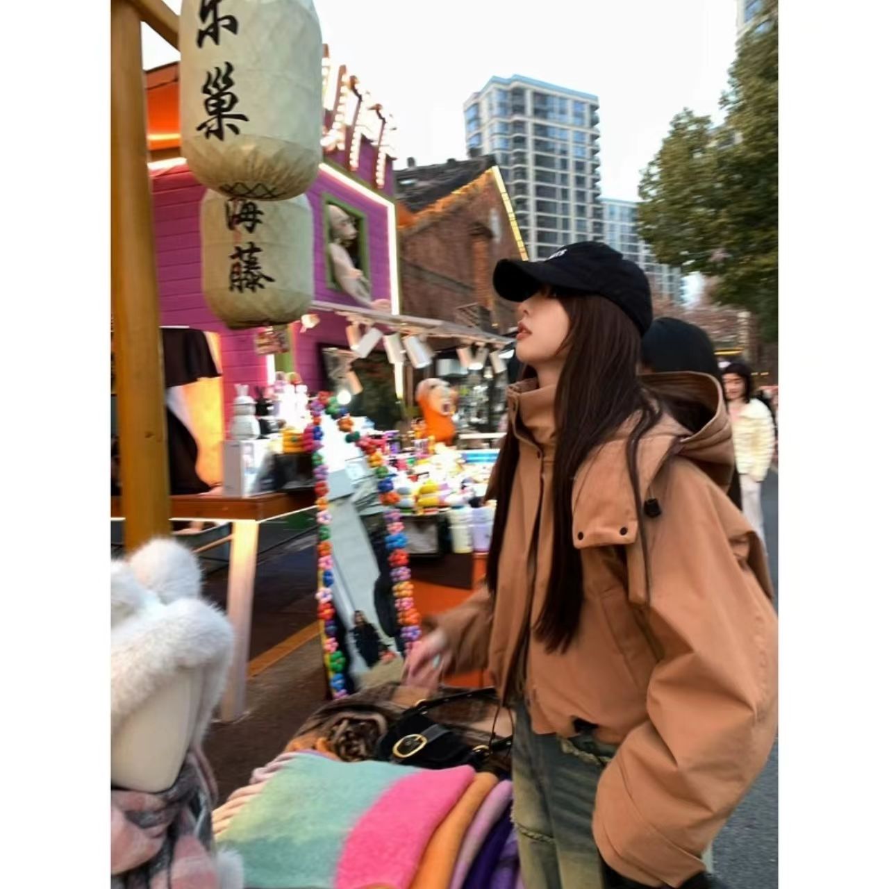 曼曼【陨石冰川】工装风90鸭绒羽绒服连帽冲锋外套2352#