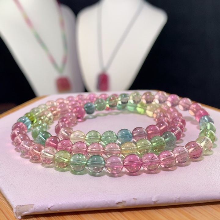 双色碧玺手链未镶嵌