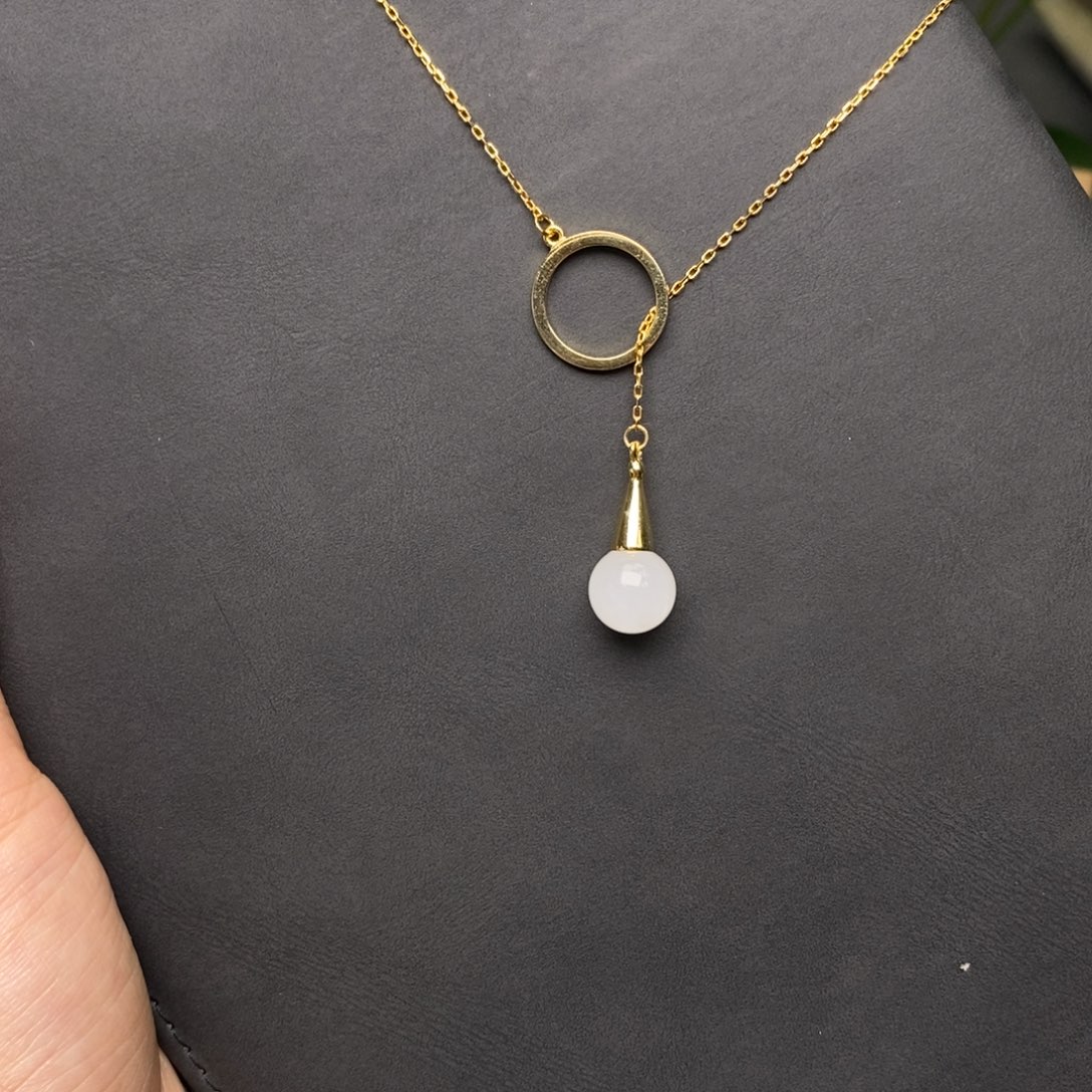 和田玉颈饰银S925镶嵌fs