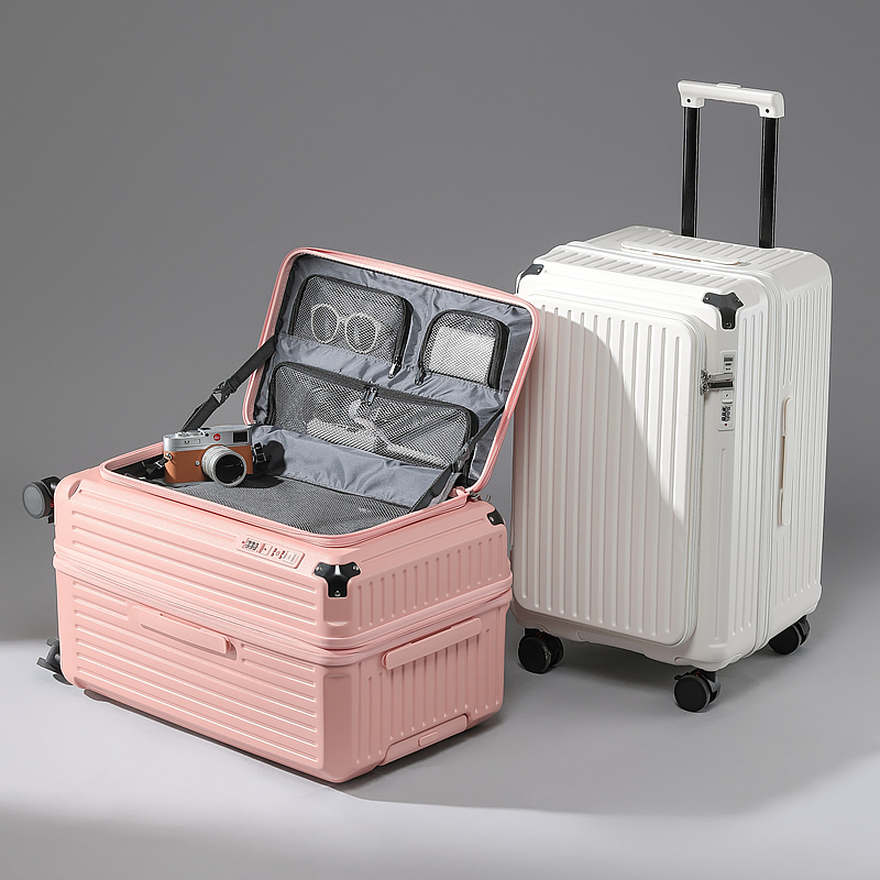 侧开口大容量可扩展五轮行李箱男女20寸登机拉杆箱28寸密码旅行箱