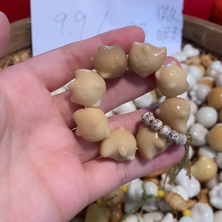 手串菩提根/象牙果象牙果小猫1.8小手捻微瑕