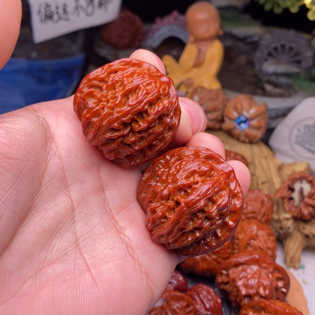 把件文玩核桃四座楼边39肚38全品