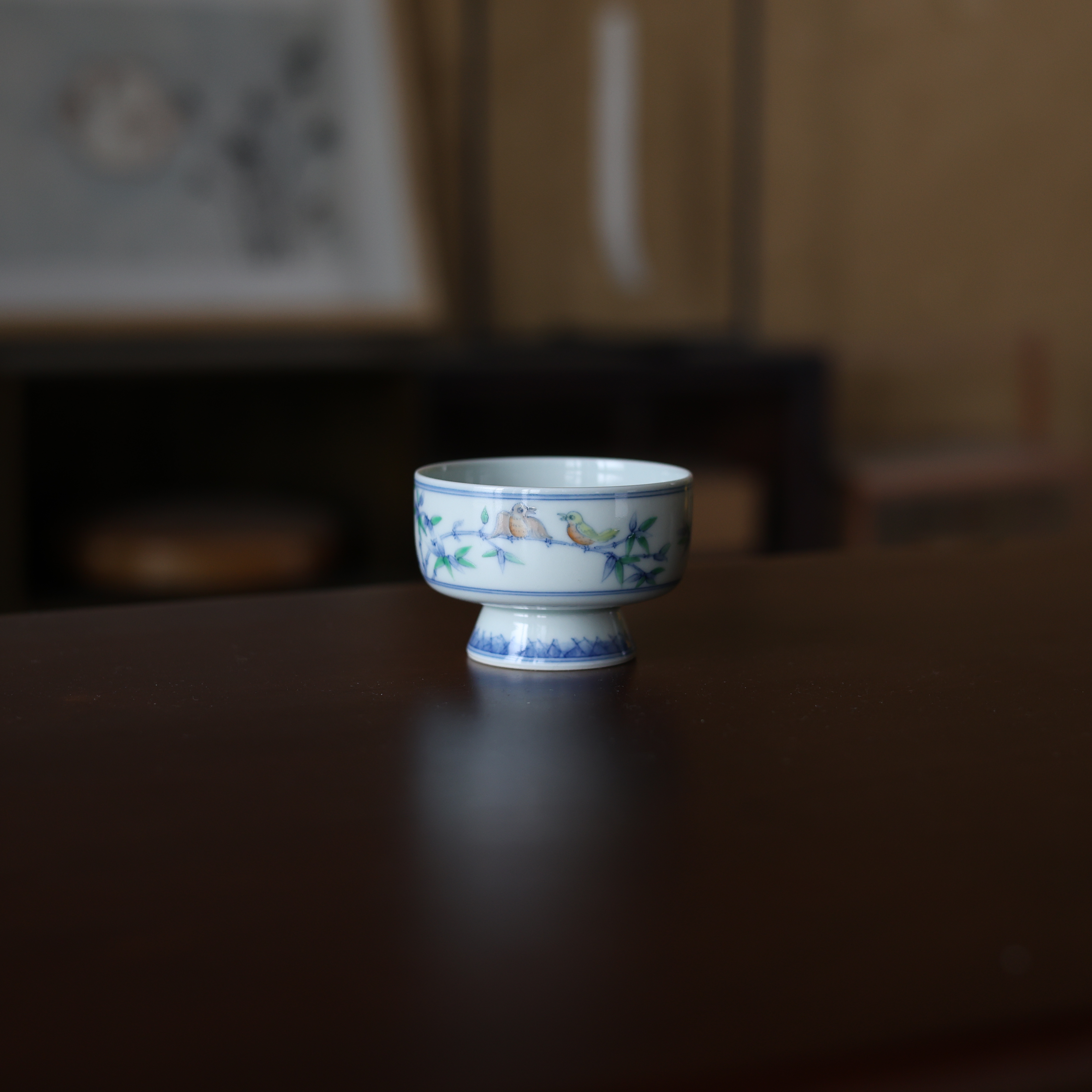 阿茶-卓君竹雀杯子茶杯（卓君S0049）