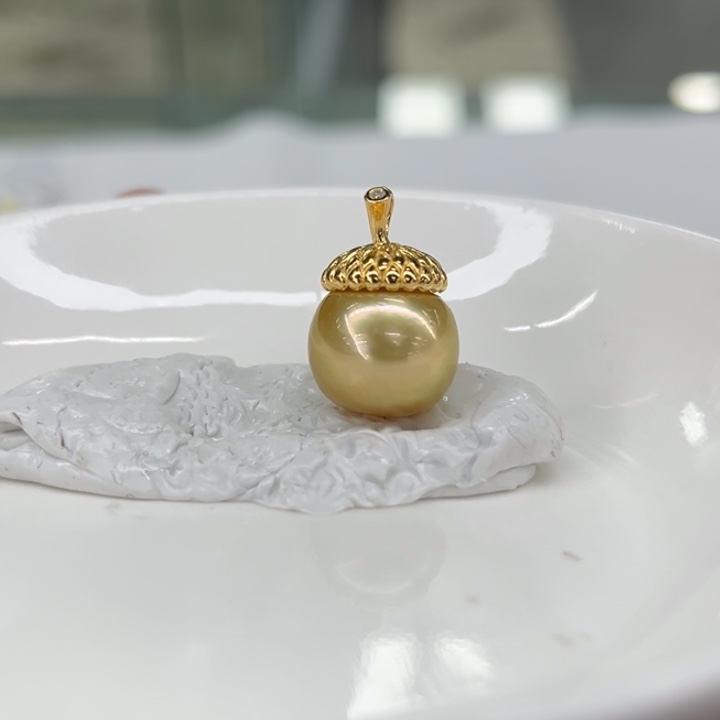 银S925镶嵌吊坠(不含链)海水珍珠12-13m