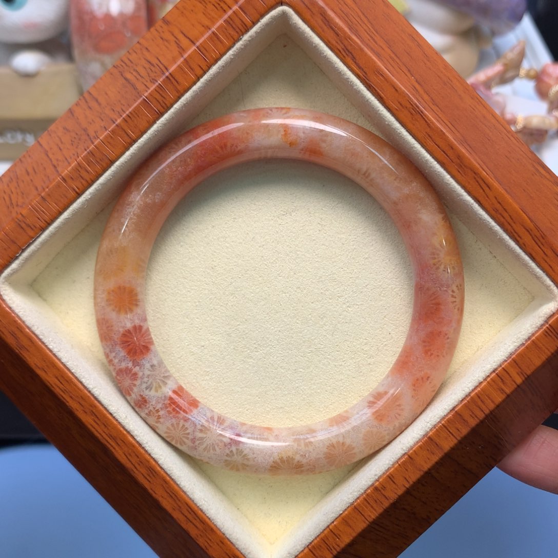 硅化珊瑚（珊瑚玉）手镯未镶嵌55.2口