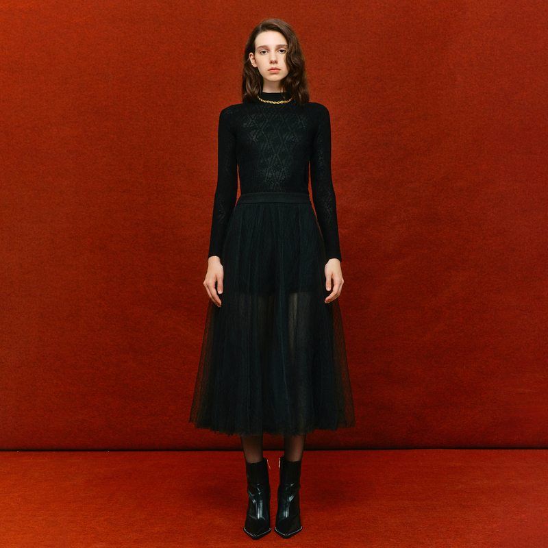 【陈大可】MOISSAC摩萨克冬绵羊毛法式套头修身毛衣毛衫针织衫女