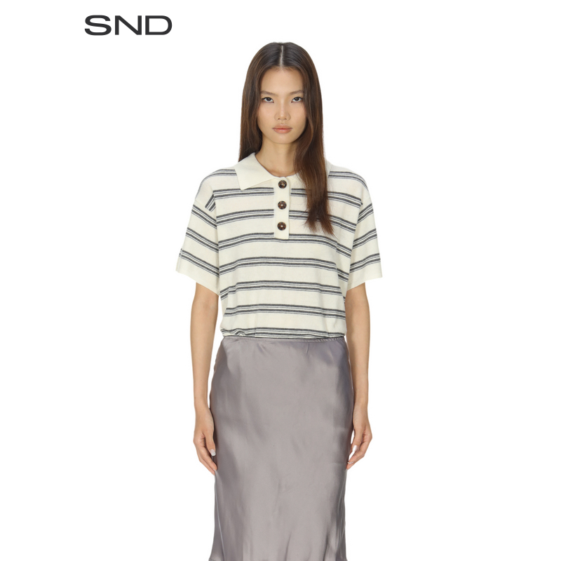 【THE GARMENT 设计师品牌】SND PF25 横条纹POLO衫 女款