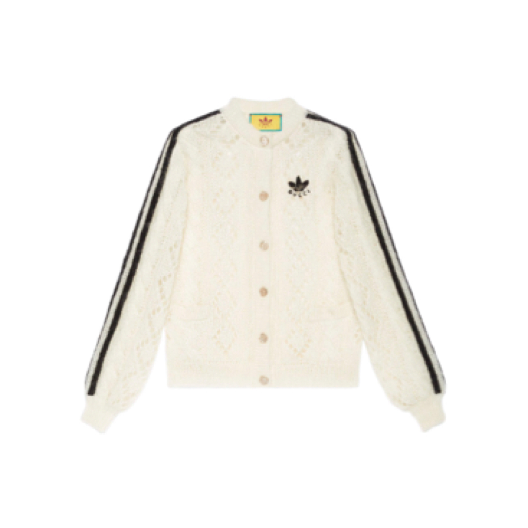 全新未使用 GUCCI/古驰 联名款条纹细节单排扣针织衫/A01607/XS码