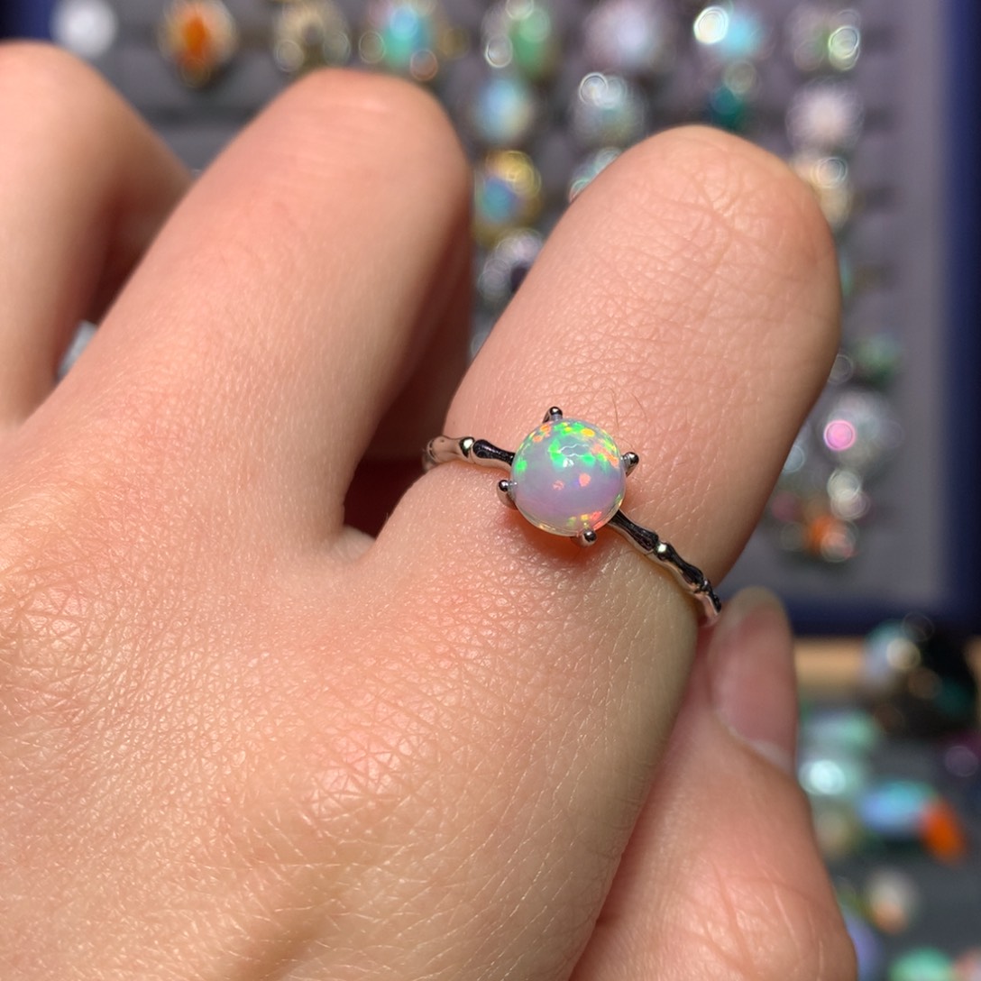 欧泊银S925镶嵌戒指款式