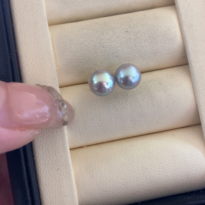 银S925镶嵌耳饰海水珍珠