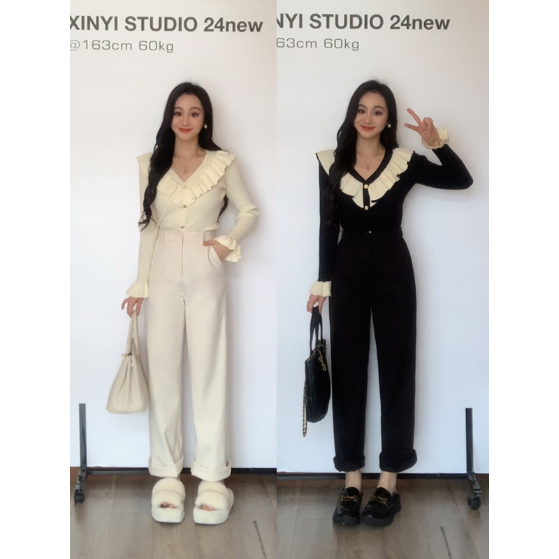 XINYI【修腿烟管裤】秋冬高腰毛呢休闲裤女收腰显瘦裤X624K19561