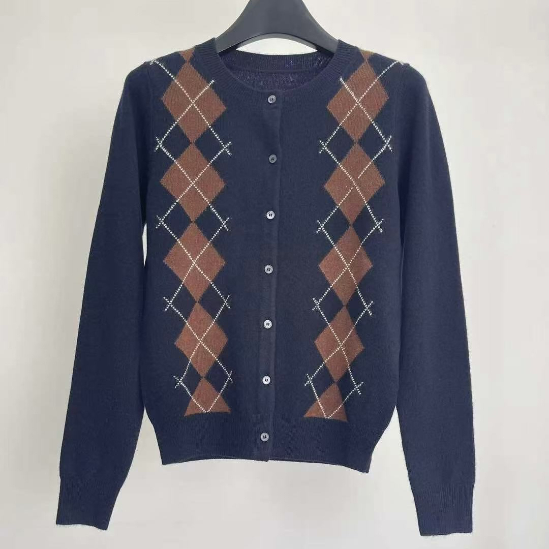 毛衫休闲花朵提花圆领上衣