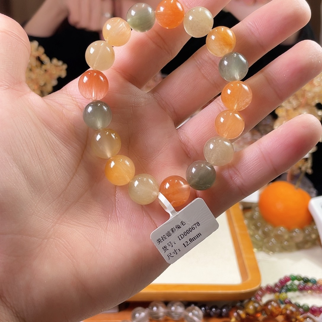 水晶手链未镶嵌艾*美德彩兔毛12mm