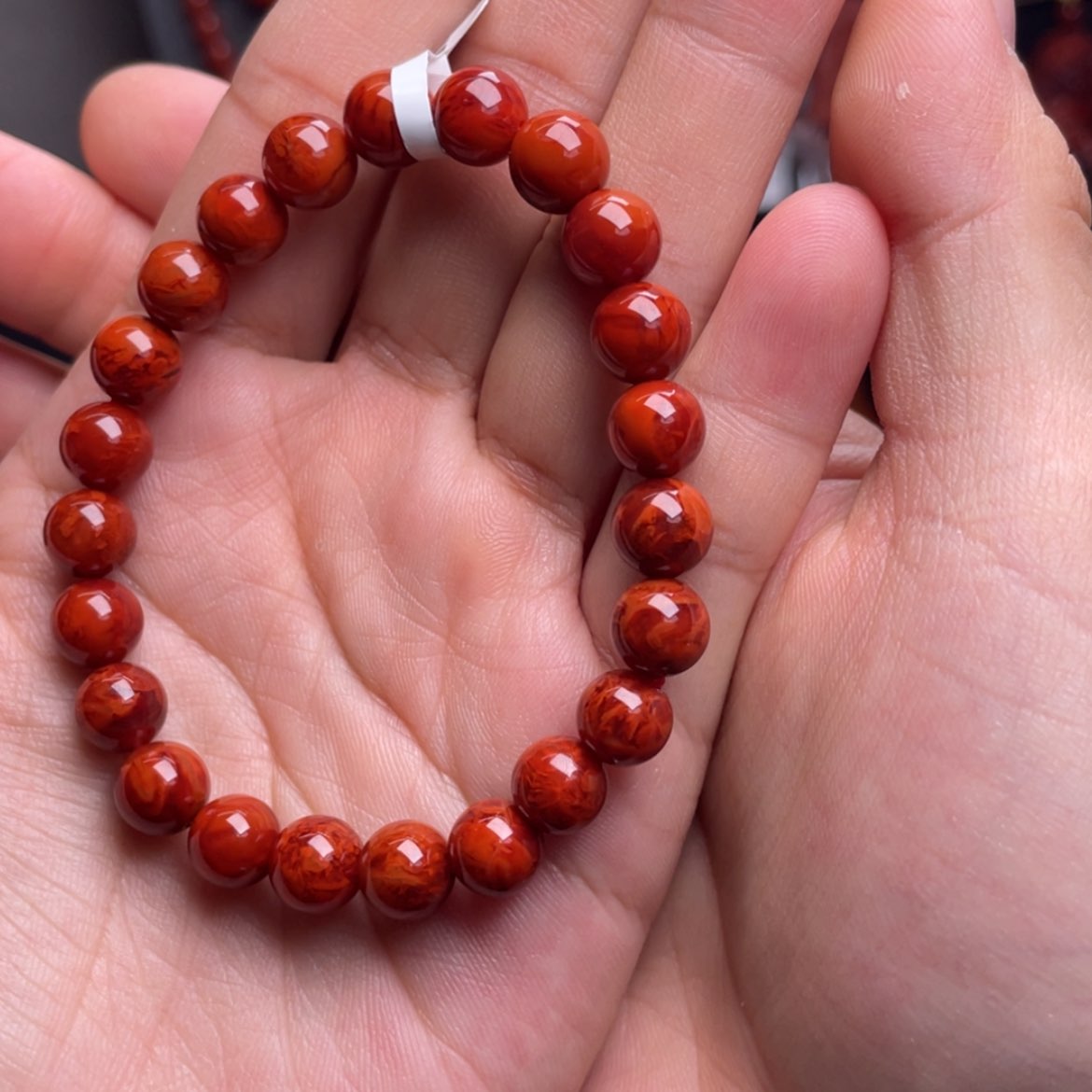 【闪购商品】未镶嵌8mm高货火焰纹手串南红玛瑙