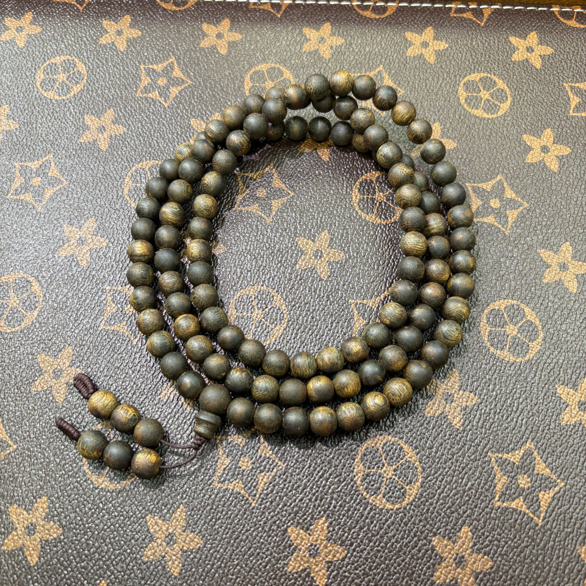 大平严选 海南莺歌绿棋楠 0.8 108克圆珠 《沉水》长串