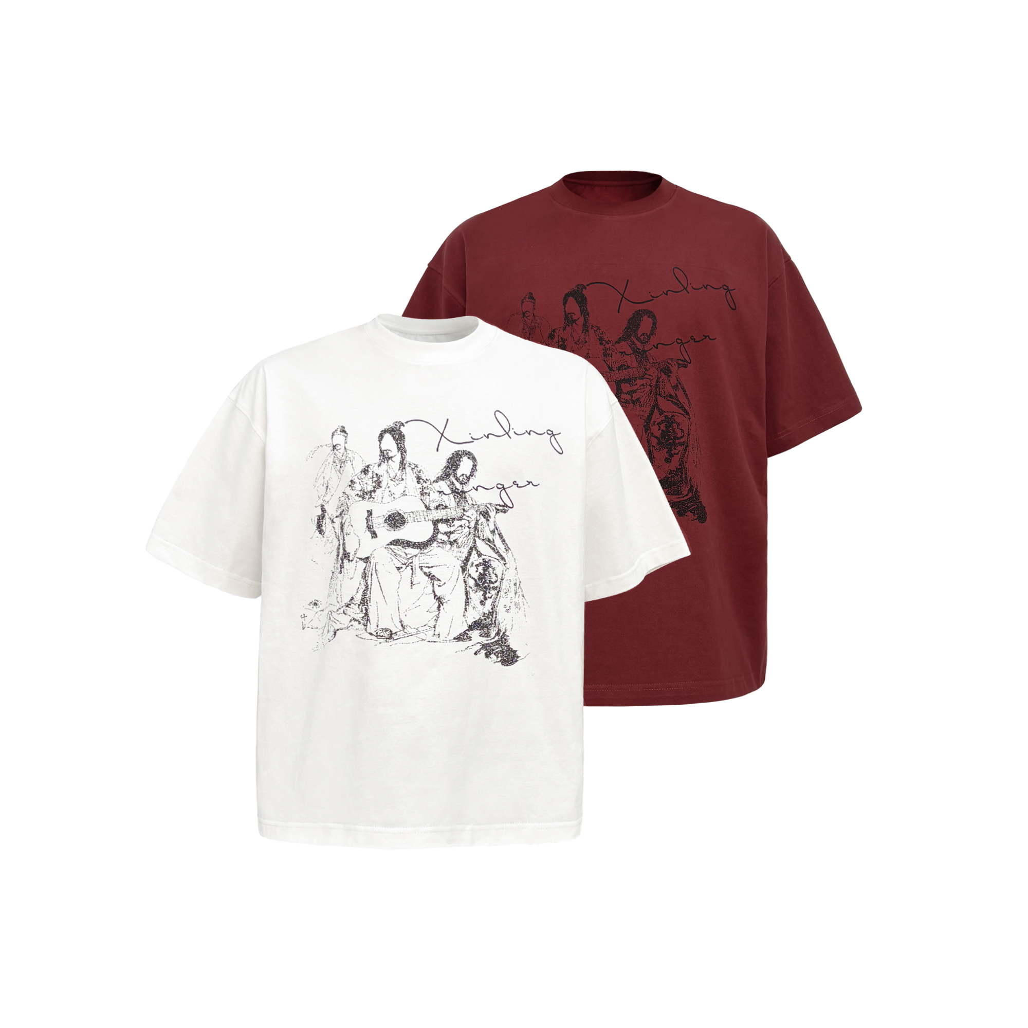 SOUTHFISH战国乐队印花短宽BOXY版型休闲短袖T恤270g纯棉体恤