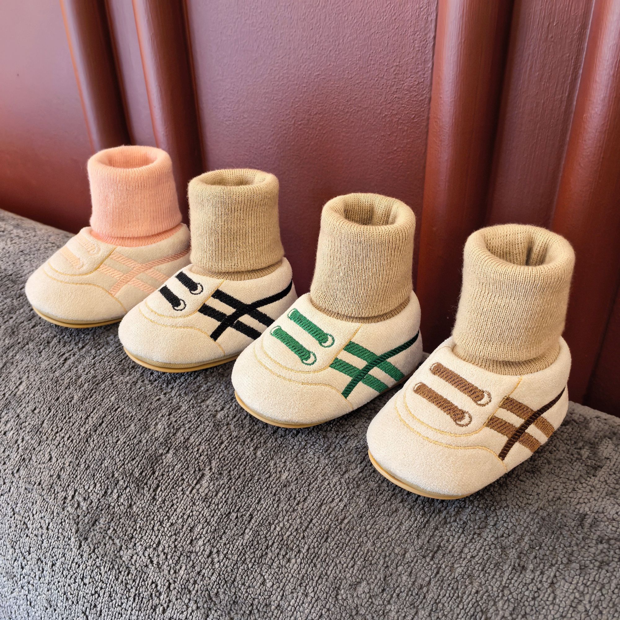 婴儿学步鞋软底软面春秋季0一1岁新生男女宝宝3-10个月不掉跟鞋袜