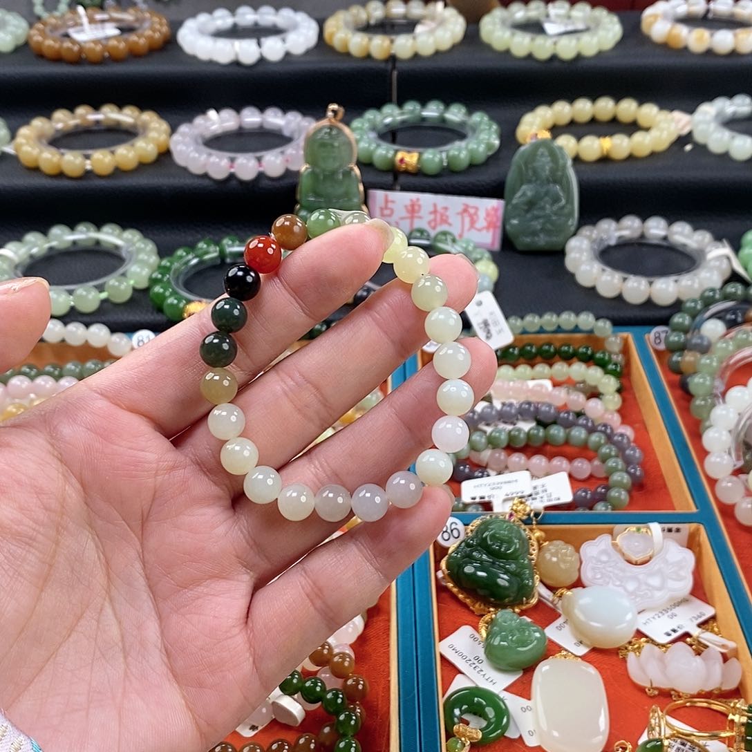 和田玉手链 8MM未镶嵌福利款