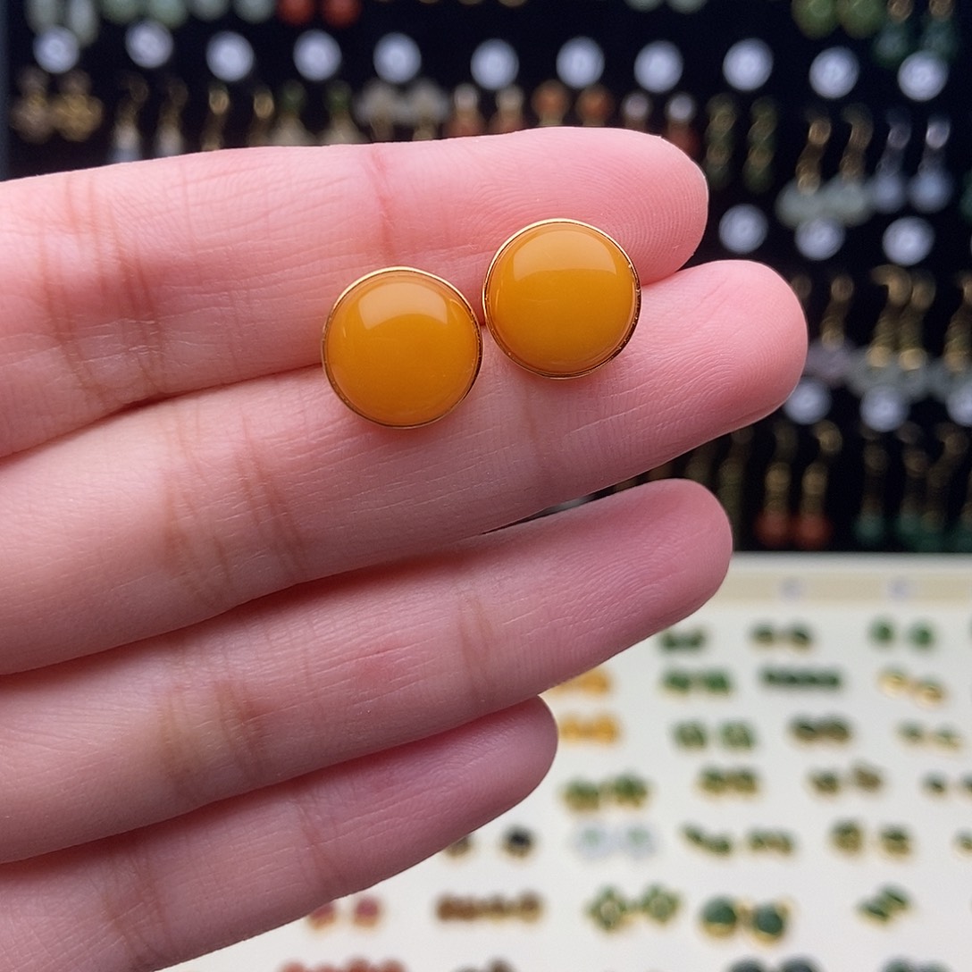 和田玉（碧玉）银S925镀金镶嵌颈饰