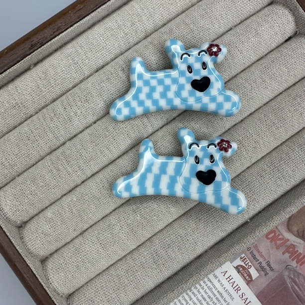 【杳饰】1425 超火可爱小狗边夹刘海夹个性减龄鸭嘴夹